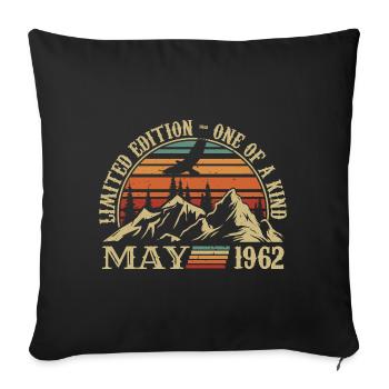 légendes nées en mai 1962 anniversaire mai 1962 - Housse de coussin décorative 45 x 45 cm - noir - Devant