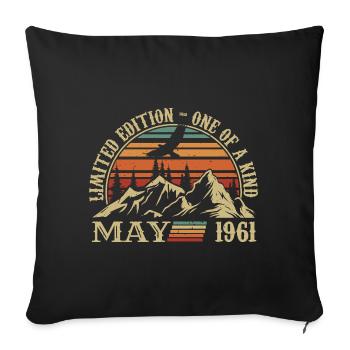 légendes nées en mai 1961 anniversaire mai 1961 - Housse de coussin décorative 45 x 45 cm - noir - Devant