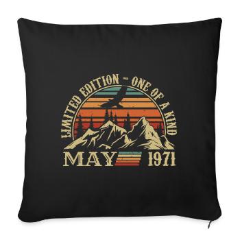 légendes nées en mai 1971 anniversaire mai 1971 - Housse de coussin décorative 45 x 45 cm - noir - Devant