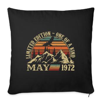 légendes nées en mai 1972 anniversaire mai 1972 - Housse de coussin décorative 45 x 45 cm - noir - Devant