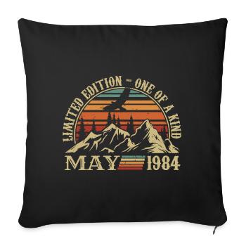 légendes nées en mai 1984 anniversaire mai 1984 - Housse de coussin décorative 45 x 45 cm - noir - Devant