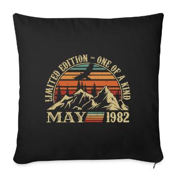 légendes nées en mai 1982 anniversaire mai 1982 - Housse de coussin décorative 45 x 45 cm - noir - Devant