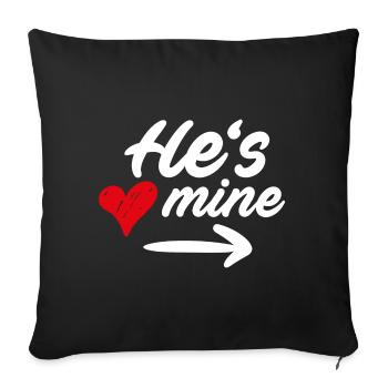 Il est à moi / il est à moi - COUPLE DESIGN - Housse de coussin décorative 45 x 45 cm - noir - Devant