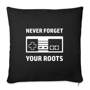 Gamer disant rétro - Housse de coussin décorative 45 x 45 cm - noir - Devant