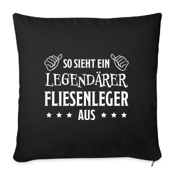 Fliesenleger Lustig Spruch Job Bodenleger Geschenk - Sofakissenbezug 45 x 45 cm - Schwarz - Vorne