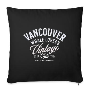 Vancouver Whale lovers vintage club Recovered - Sofa pillowcase 17,3'' x 17,3'' (45 x 45 cm) - black - Front