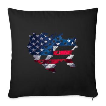 USA Karte Amerika Landkarte Puzzel für - Sofakissenbezug 45 x 45 cm - Schwarz - Vorne