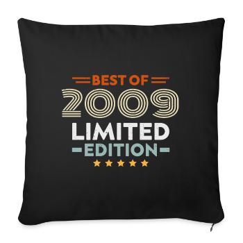 Retro 2009 Vintage Gift 15th Anniversary 15 Years - Sofa pillowcase 17,3'' x 17,3'' (45 x 45 cm) - black - Front