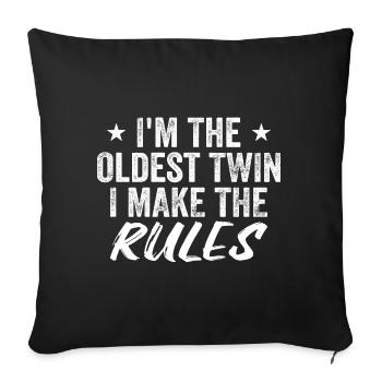 I'm The Oldest Twin Funny Twin Tees - Sofa pillowcase 17,3'' x 17,3'' (45 x 45 cm) - black - Front