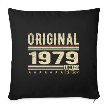 Original 1979 - Cadeau D’anniversaire Rétro 1979 - Housse de coussin décorative 45 x 45 cm - noir - Devant