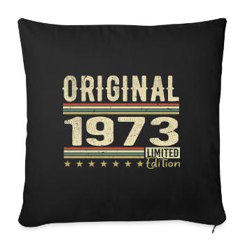 Original 1973 - Cadeau D’anniversaire Rétro 1973 - Housse de coussin décorative 45 x 45 cm - noir - Devant