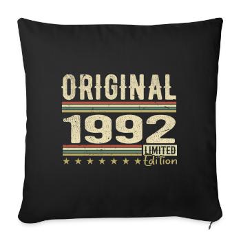 Original 1992 - Retro 1992 Birthday Gift - Sofa pillowcase 17,3'' x 17,3'' (45 x 45 cm) - black - Front