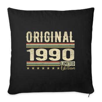 Original 1990 - 1990's Retro Birthday Gift - Sofa pillowcase 17,3'' x 17,3'' (45 x 45 cm) - black - Front