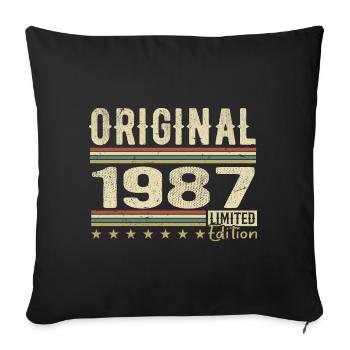 Original 1987 - Retro 1987 Birthday Gift - Sofa pillowcase 17,3'' x 17,3'' (45 x 45 cm) - black - Front