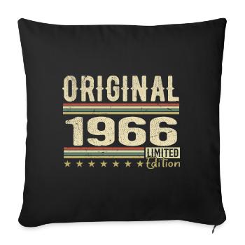 Original 1966 - Cadeau D’anniversaire Rétro 1966 - Housse de coussin décorative 45 x 45 cm - noir - Devant