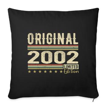 Original 2002 - Retro Birthday Gift 2002 - Sofa pillowcase 17,3'' x 17,3'' (45 x 45 cm) - black - Front