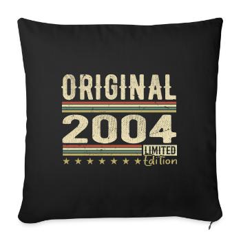 Original 2004 - Retro Birthday Gift 2004 - Sofa pillowcase 17,3'' x 17,3'' (45 x 45 cm) - black - Front