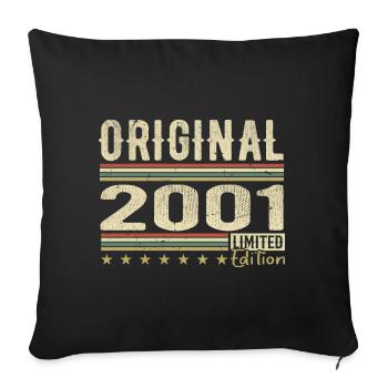 Original 2001 - Retro Birthday Gift 2001 - Sofa pillowcase 17,3'' x 17,3'' (45 x 45 cm) - black - Front