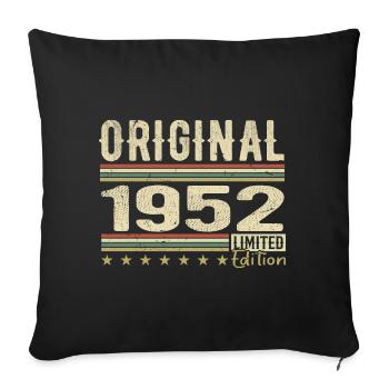 Original 1952 – Retro 1952 Geburtstagsgeschenk - Sofakissenbezug 45 x 45 cm - Schwarz - Vorne