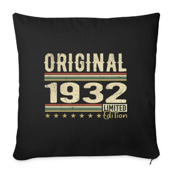 Original 1932 - Retro 1932 Birthday Gift - Sofa pillowcase 17,3'' x 17,3'' (45 x 45 cm) - black - Front