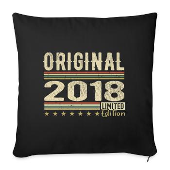 Original 2018 - Retro Birthday Gift 2018 - Sofa pillowcase 17,3'' x 17,3'' (45 x 45 cm) - black - Front