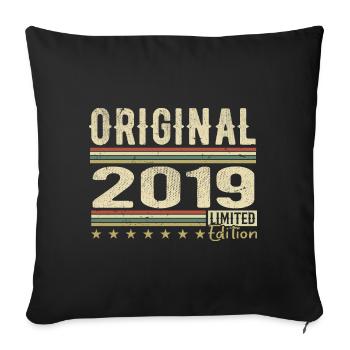 Original 2019 - Retro Birthday Gift 2019 - Sofa pillowcase 17,3'' x 17,3'' (45 x 45 cm) - black - Front