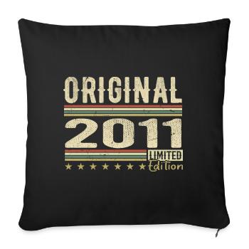 Original 2011 - Retro Birthday Gift 2011 - Sofa pillowcase 17,3'' x 17,3'' (45 x 45 cm) - black - Front