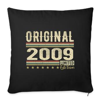 Original 2009 - Retro Birthday Gift 2009 - Sofa pillowcase 17,3'' x 17,3'' (45 x 45 cm) - black - Front