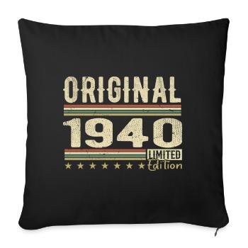 Original 1940 - Cadeau D’anniversaire Rétro 1940 - Housse de coussin décorative 45 x 45 cm - noir - Devant