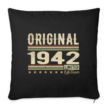 Original 1942 - Retro 1942 Birthday Gift - Sofa pillowcase 17,3'' x 17,3'' (45 x 45 cm) - black - Front