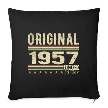 Original 1957 - Retro 1957 Birthday Gift - Sofa pillowcase 17,3'' x 17,3'' (45 x 45 cm) - black - Front