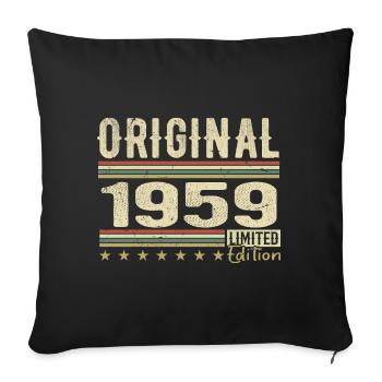 Original 1959 - Retro 1959 Birthday Gift - Sofa pillowcase 17,3'' x 17,3'' (45 x 45 cm) - black - Front