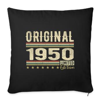 Original 1950's - Retro 1950's Birthday Gift - Sofa pillowcase 17,3'' x 17,3'' (45 x 45 cm) - black - Front