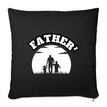 Father² 2 Kids Boy And Girl White - Sofakissenbezug 45 x 45 cm - Schwarz - Vorne