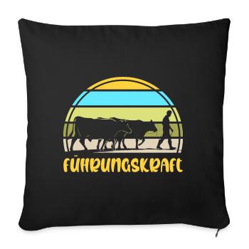 Landwirt Bauer Viehzüchter Milchbauer Geschenkidee - Sofakissenbezug 45 x 45 cm - Schwarz - Vorne