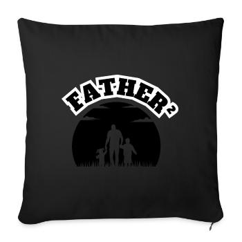 Father² 2 Kids Boy And Girl Black - Sofakissenbezug 45 x 45 cm - Schwarz - Vorne
