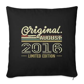 August 2016 Birthday August 2016 August 2016 Retro - Sofa pillowcase 17,3'' x 17,3'' (45 x 45 cm) - black - Front