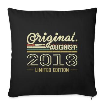 August 2018 Geburtstag August 2018 August 2018 Retro - Sofakissenbezug 45 x 45 cm - Schwarz - Vorne