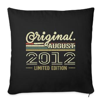 August 2012 Geburtstag August 2012 August 2012 Retro - Sofakissenbezug 45 x 45 cm - Schwarz - Vorne