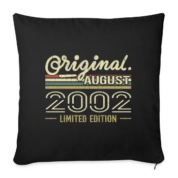 August 2002 Geburtstag August 2002 August 2002 Retro - Sofakissenbezug 45 x 45 cm - Schwarz - Vorne