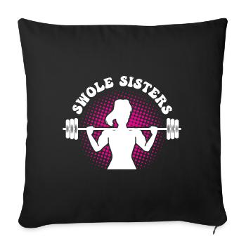 Swole Sisters Funny Couples Workout Swole Sisters - Housse de coussin décorative 45 x 45 cm - noir - Devant