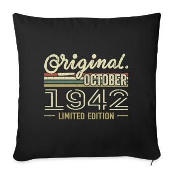 Born in October 1942 Retro Birthday October 1942 - Sofa pillowcase 17,3'' x 17,3'' (45 x 45 cm) - black - Front