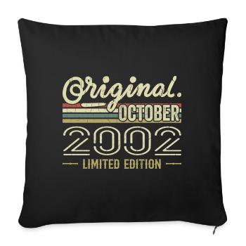 Né en Octobre 2002 Rétro Anniversaire Octobre 2002 - Housse de coussin décorative 45 x 45 cm - noir - Devant