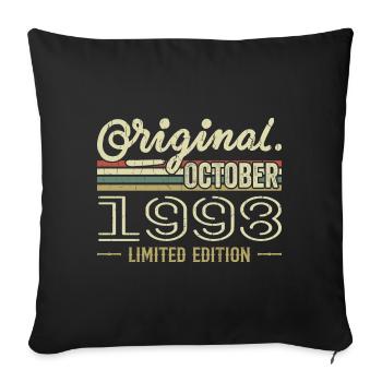 Born in October 1998 Retro Birthday October 1998 - Sofa pillowcase 17,3'' x 17,3'' (45 x 45 cm) - black - Front