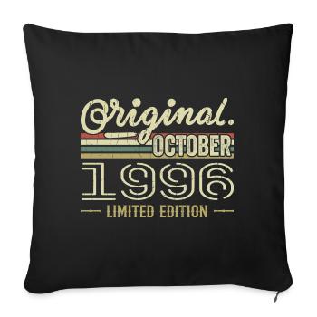 Born in October 1996 Retro Birthday October 1996 - Sofa pillowcase 17,3'' x 17,3'' (45 x 45 cm) - black - Front