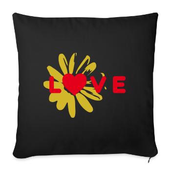 AIMEZ le design avec le cœur - Housse de coussin décorative 45 x 45 cm - noir - Devant