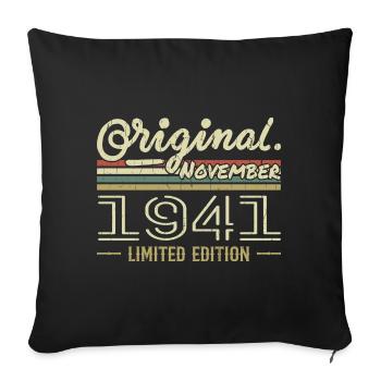Novembre 1941 - Cadeau Anniversaire Novembre 1941 - Housse de coussin décorative 45 x 45 cm - noir - Devant