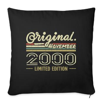 November 2000 - November 2000 Birthday Gift - Sofa pillowcase 17,3'' x 17,3'' (45 x 45 cm) - black - Front
