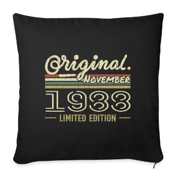Novembre 1988 - Cadeau Anniversaire Novembre 1988 - Housse de coussin décorative 45 x 45 cm - noir - Devant