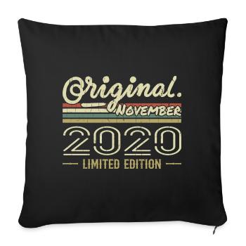 Novembre 2020 - Cadeau Anniversaire Novembre 2020 - Housse de coussin décorative 45 x 45 cm - noir - Devant